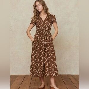 Christy Dawn brown floral print maxi dress 🐴